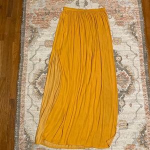 Forever 21 gold maxi skirt